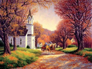 Пазл «Осенняя дорога»
