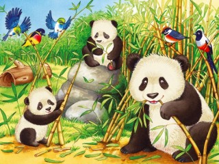 Пазл «Панды и бамбук»