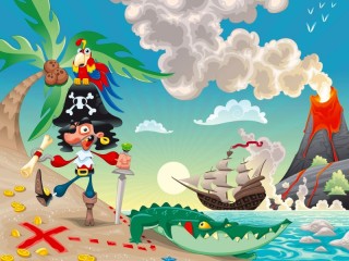 Пазл «Пират на острове»