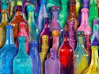 Пазл «Разноцветные бутылки»