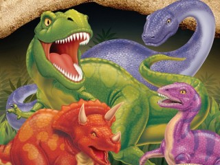 Пазл «Разноцветные динозавры»