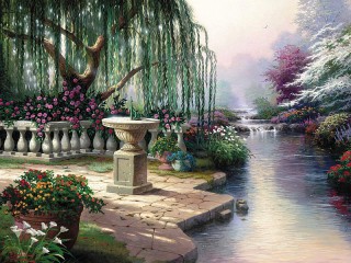 Пазл «Речка в саду»