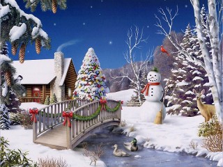 Пазл «Рождественский домик»