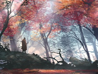 Пазл «Самурай в лесу»