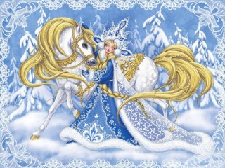 Пазл «Снегурочка и лошадь»