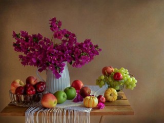 Пазл «Цветы и фрукты»