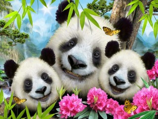 Пазл «Весёлые панды»