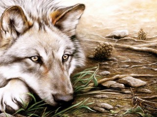 Пазл «Волк и кузнечик»