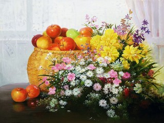 Пазл «Яблоки и цветы»