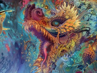 Пазл Цветной дракон